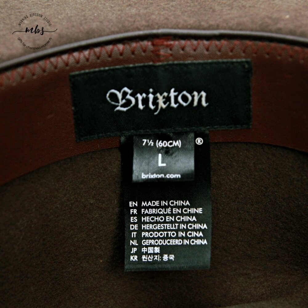 Brixton Jo Felted Wool Wide Brim Western Rancher Hat Green Brown Women L - Picture 11 of 11